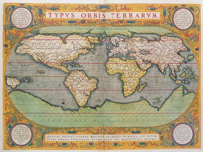 Typus Orbis Terrarum, Weltkarte, aus Ortelius